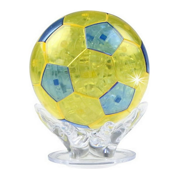 Puzzle de Cristal 3D para Niños, Puzzle Luminoso de Pelota de Fútbol para  Adultos Azul y Amarillo - 77 Piezas brillar Electrónica