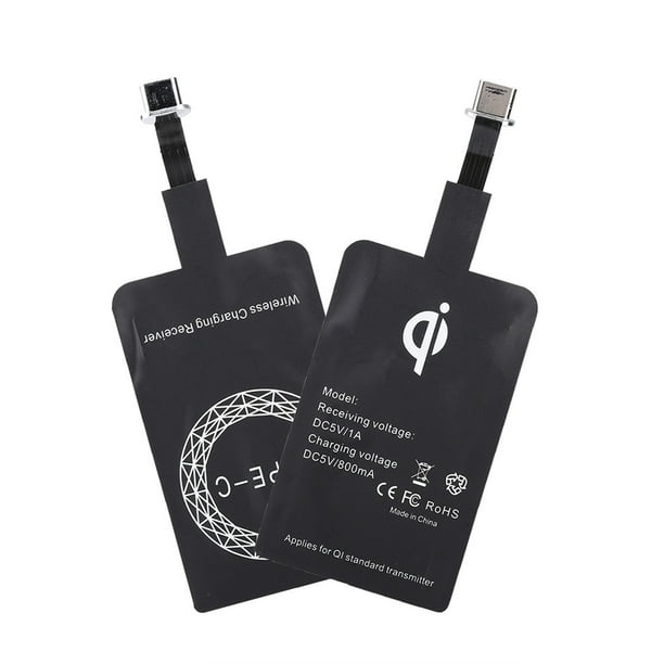 2Pcs Tipo C Qi Receptor de Carga Inalámbrico, Ultra Slim Universal USB-C  Inalámbrico del Cargador Módulo Receptor, para Huawei Nova, para Samsung,  para LG, y Otros Teléfonos con Interfaz Tipo C 