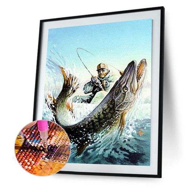 Conjunto de arte de pared de pesca de 4, arte de pesca imprimible