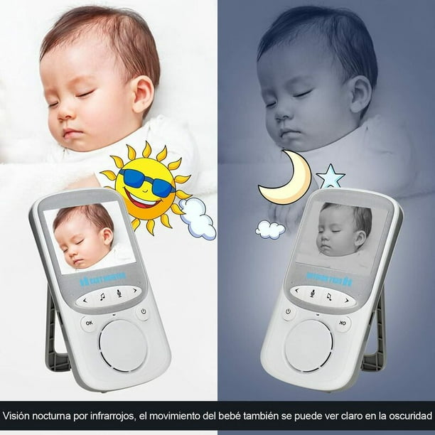 Vigilabebés con cámara, videovigilancia para bebés con pantalla de 2,4,  audio bidireccional, monitor de temperatura, cámara inalámbrica para  vigilabebés con visión nocturna Kuyhfg Bienvenido a Kuyhfg