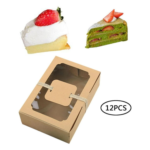 Caja de papel Kraft para pastelería, 20 cm x 20 cm x 7.6 cm