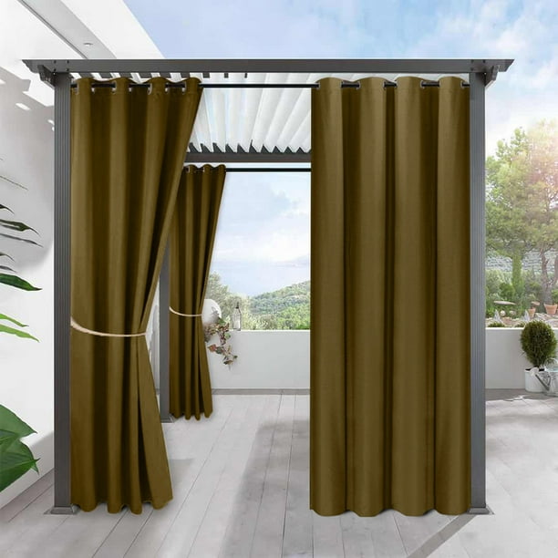 Cortinas pérgola para exteriores, cortinas opacas para exteriores para  Patio, decoración exterior impermeable con resistente al óxido TFixol  Cortinas al aire libre