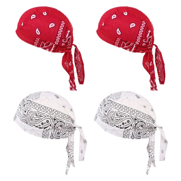 Esquirla 4 Peças Masculino Turbante Quimio Boné Durag Gorro para