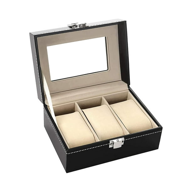 Caja de 6 relojes Organizador de reloj para hombre Caja de almacenamiento  de reloj grande Caja de almacenamiento de madera 6 relojes vitrina