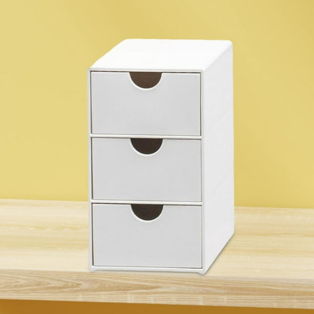BESPORTBLE Organizador de escritorio de plástico de 3 cajones, cajones de  almacenamiento apilables, mini gabinete de almacenamiento, caja de cajón