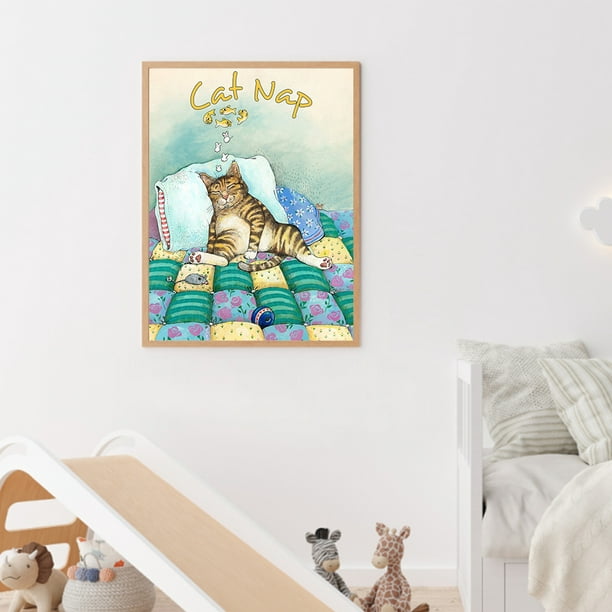 Kit de pintura de diamantes para bricolaje cuadro de pared de palabras de  gato de taladro cuadrado completo (FF466) Sywqhk Decoración hogareña