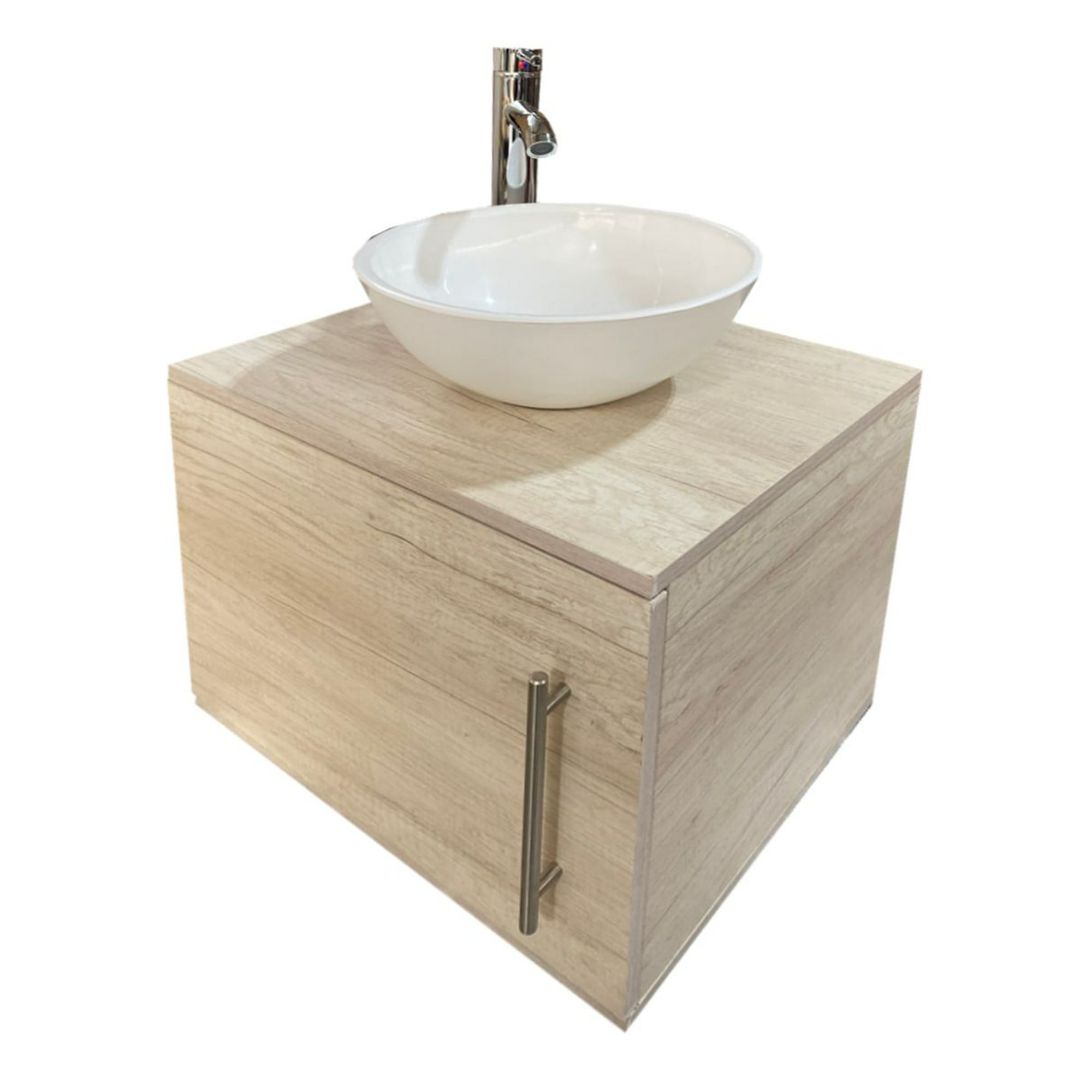 Gabinete flotante para baño sin llave y ovalin (Encino polar) decomobil gabinete de almacenimiento