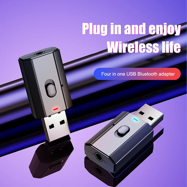 Comprar Adaptador Bluetooth 5,0, Transmisor receptor Bluetooth inalámbrico  USB, Audio y música para PC, TV, coche, Adaptador auxiliar manos libres de  3,5mm