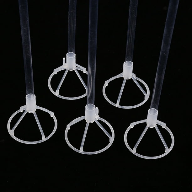 JM 50 palos para globos 30 cm PVC transparente para globos con copas JM