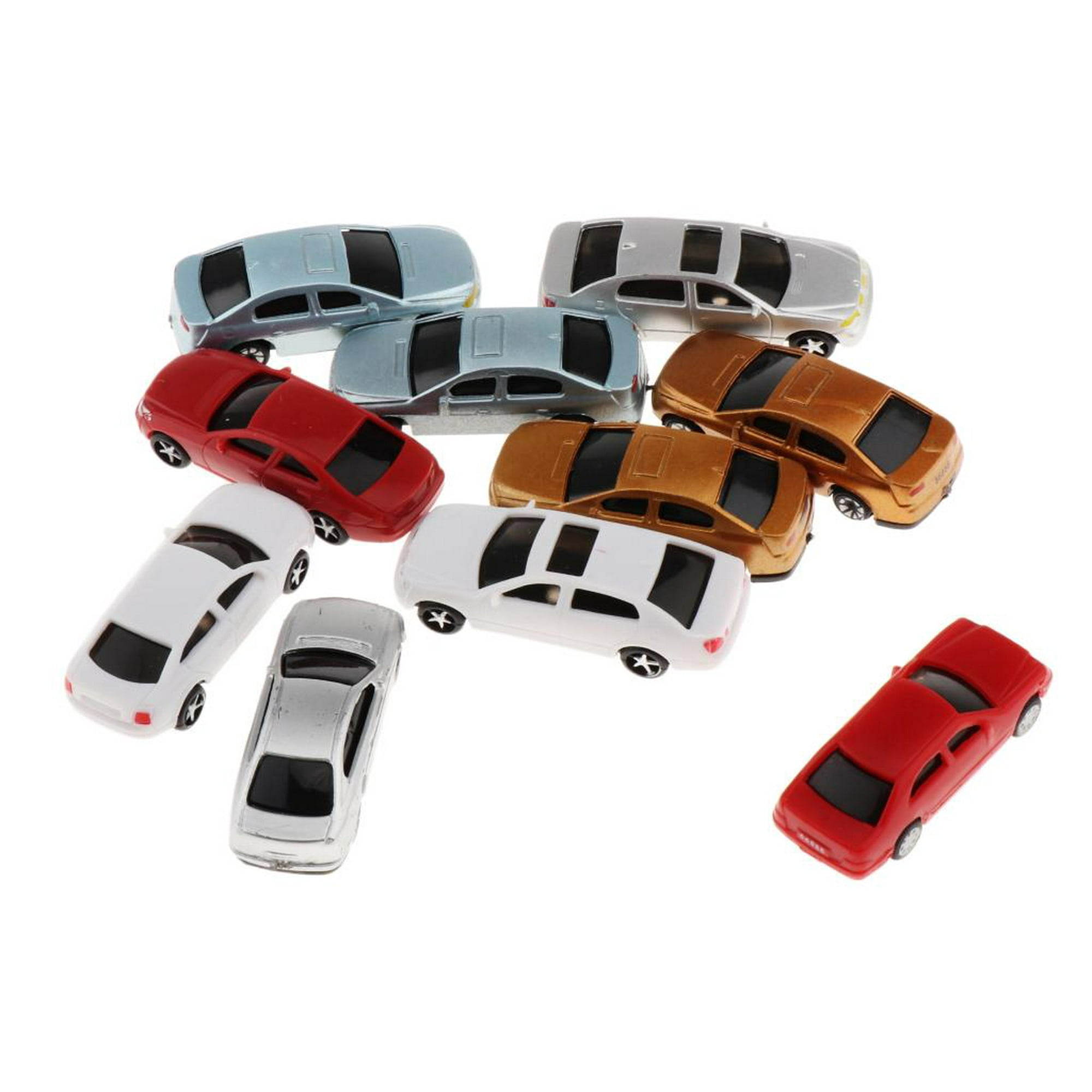 30 Unidades Mini Modelo Carro de Plástico Maqueta de Coleccionista de Coche  - 1: 200 Sunnimix Diseño de la calle del paisaje de estacionamiento