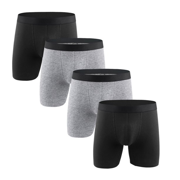 Calzoncillos tipo bóxer para hombre, de algodón, de talla grande,  extralargos, deportivos, de Color sólido Pompotops qyievc4407