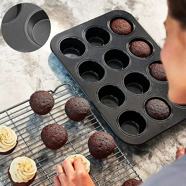 Molde para muffins y mini molde para magdalenas de acero al carbono, molde  para muffins, 12 tamaños de mini tazas de molde para muffins: moldes para  muffins antiadherentes y seguro YONGSHENG 9024715942739