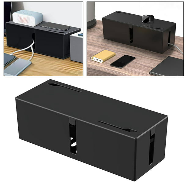 Caja de Administración de Cables Yotijar, Caja de Seguridad Blanca para Ocultar  Cables y Zócalo de Concentrador USB