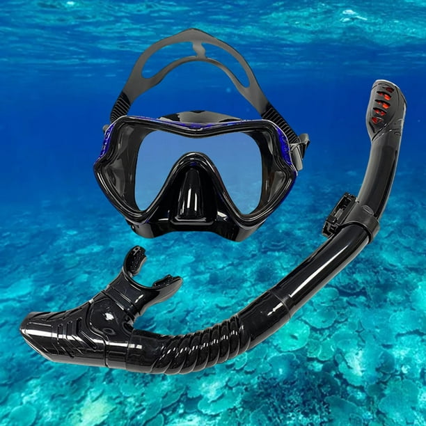 Pro Snorkel Set Máscara de buceo Gafas de natación Equipo Correa ajustable  Anti negro Zulema Equipo de snorkel seco