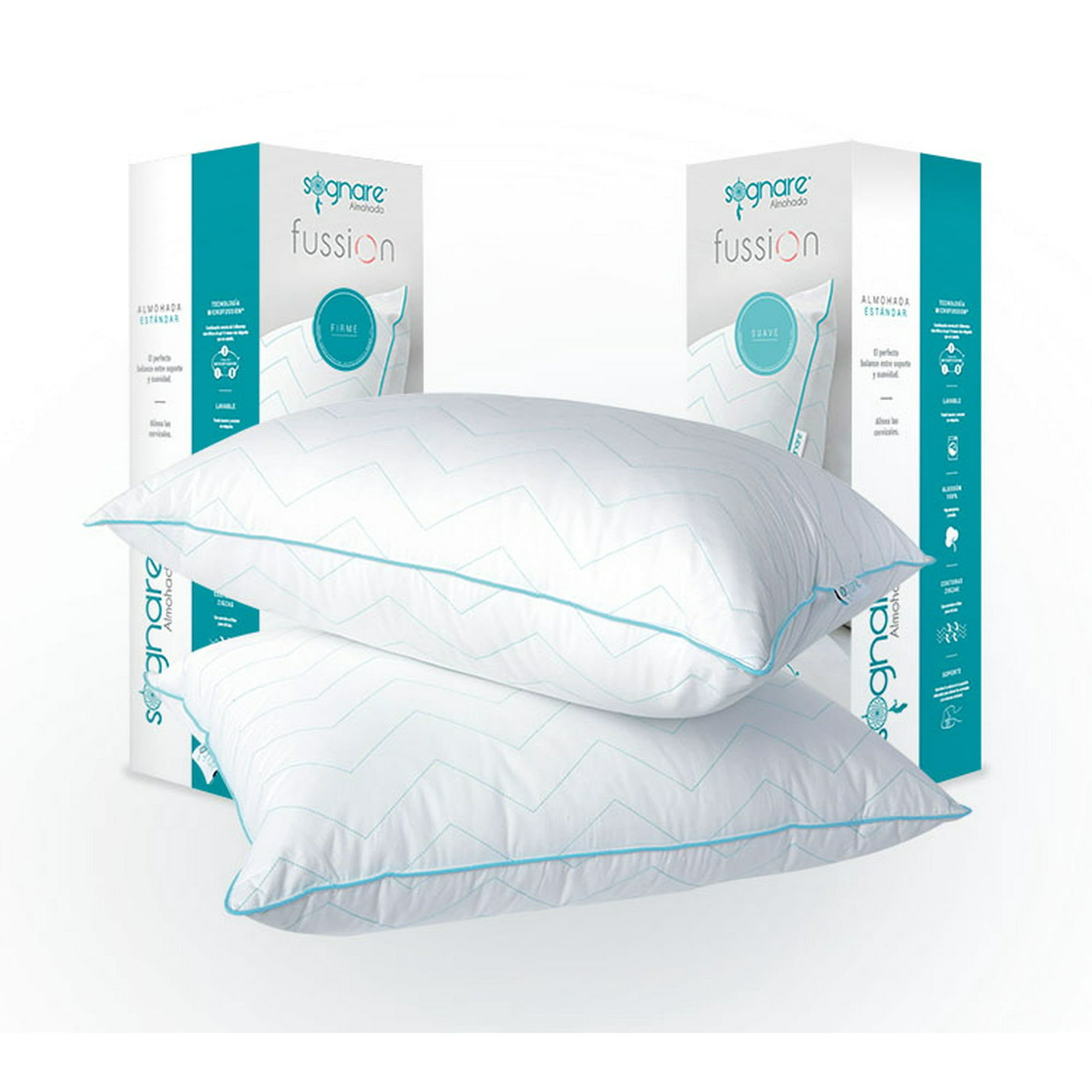 Sognare® almohada estándar fussion 2 pack: 1 firme + 1 suave sognare estándar suave estándar firme