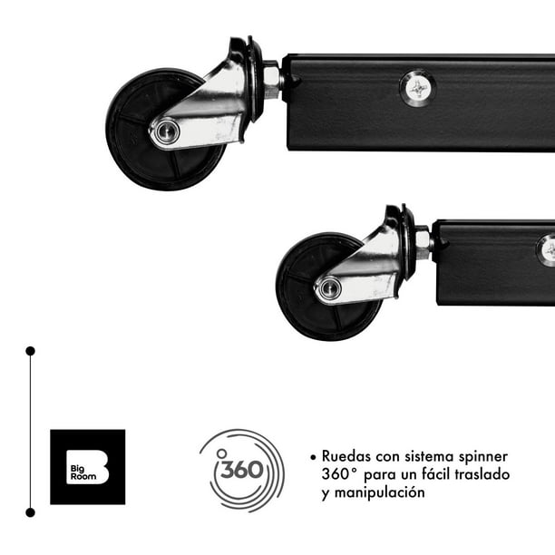 ≫ Carrito auxiliar ruedas Metálica SK01 Negro ⊛ Aparatologia Estética
