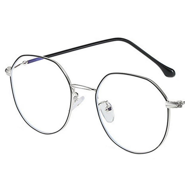 Gafas irregulares de vintage, espejo plano transparente, luz azul, gafas , gafas poligonales Soledad Anteojos irregulares | Walmart en línea