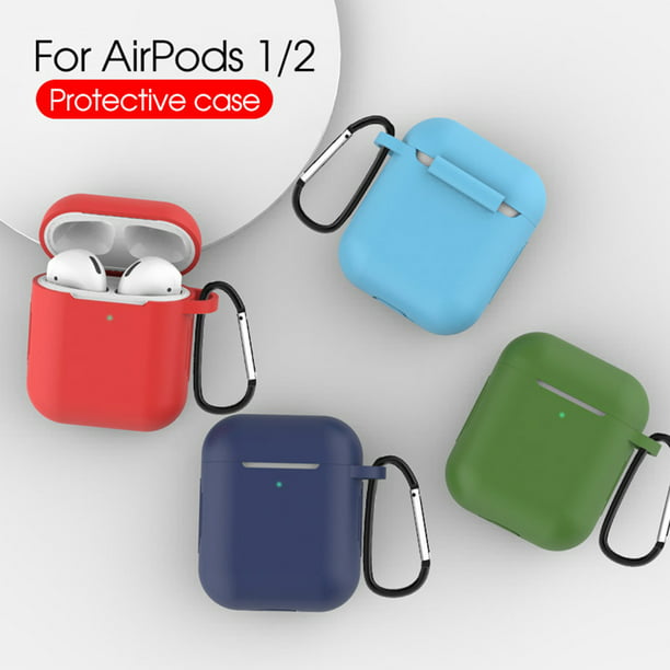 Funda AirPods 1 y 2 Silicona Mosquetón, Negro - Accesorios Audio