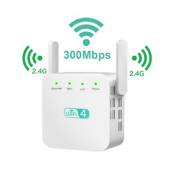 Amplificador WiFi, extensor de alcance WiFi, repetidor WiFi hasta 300 Mbps,  amplificador de señal, red 2.4G con antenas integradas puerto LAN y