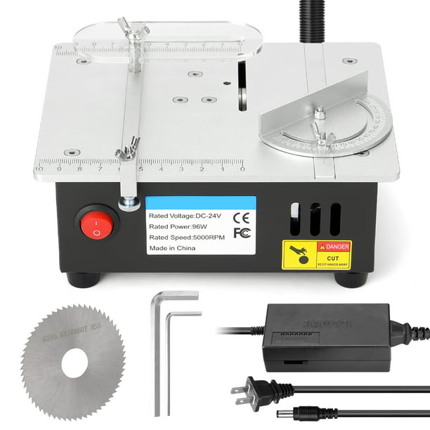 Mini sierra de mesa eléctrica Sierra de banco de precisión Máquina de corte  multifunción Placa de protección acrílica de bajo ruido, herramientas de