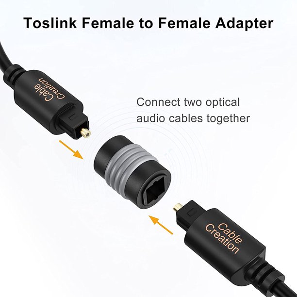  Adaptador óptico a Toslink hembra a macho de audio digital :  Electrónica