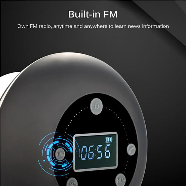Radio de ducha con Bluetooth, altavoz portátil impermeable con micrófono,  pantalla LCD FM, para Baño