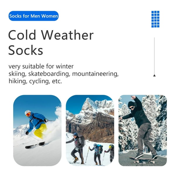 Calcetines de esquí de lana para hombre y mujer, medias cálidas para esquiar,  snowboard, antideslizantes, hasta