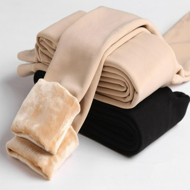 Medias de invierno de moda para mujer, pantimedias térmicas elástica mals  cálidas de ajustadas sin costuras de cinturo , prendas de , negro