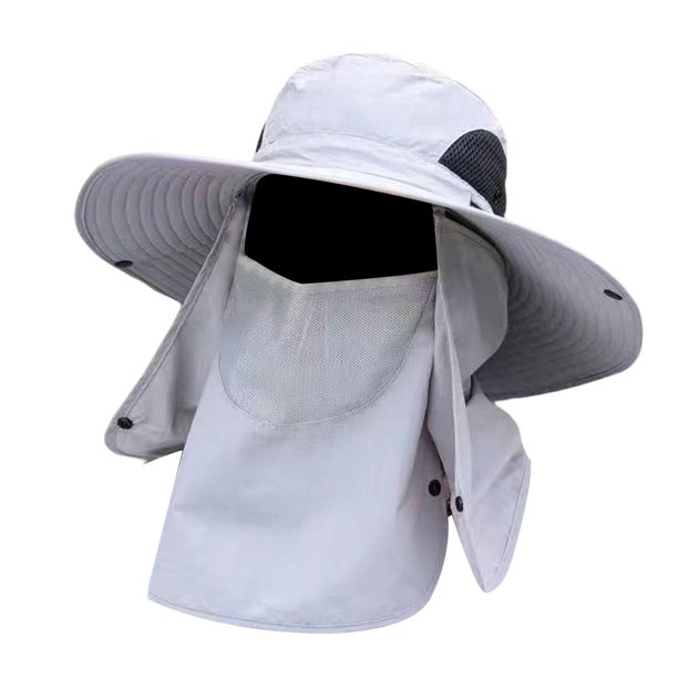 Gorra para el sol Sombrero de pesca Protección Transpirable Visera para  exteriores con cara extraíble Cubierta con solapa para el cuello , Gris  oscuro