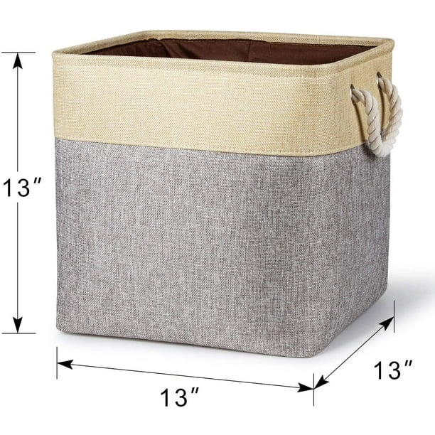 Bidtakay Cestas pequeñas para organizar cestas de almacenamiento de lino  para armario, juego de 6 cubos de almacenamiento decorativos para estantes