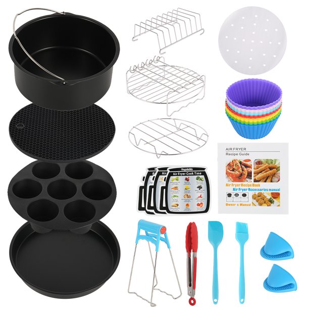 Accesorios Para Freidora De Aire De 7 Pulgadas, Juego De 130 Piezas Con  Receta, Revestimiento Antiadherente Compatible Con Freidoras De Aire De M谩s  De 3,2 Litros, Philips, Cosori, Tower Airfryer, Acc Muyoka