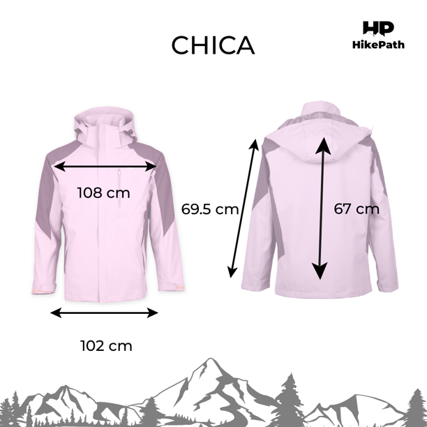 Chamarra Impermeable de Alta Calidad para Mujer Color Gris, Abrigo ligero  Impermeable hecho de Poli HikePath