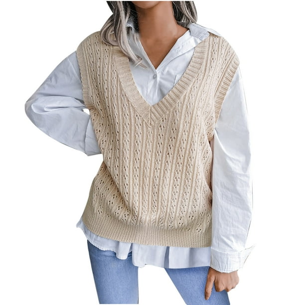 Tejido a mano chaleco largo mujer suéter lana cárdigan largo -  México