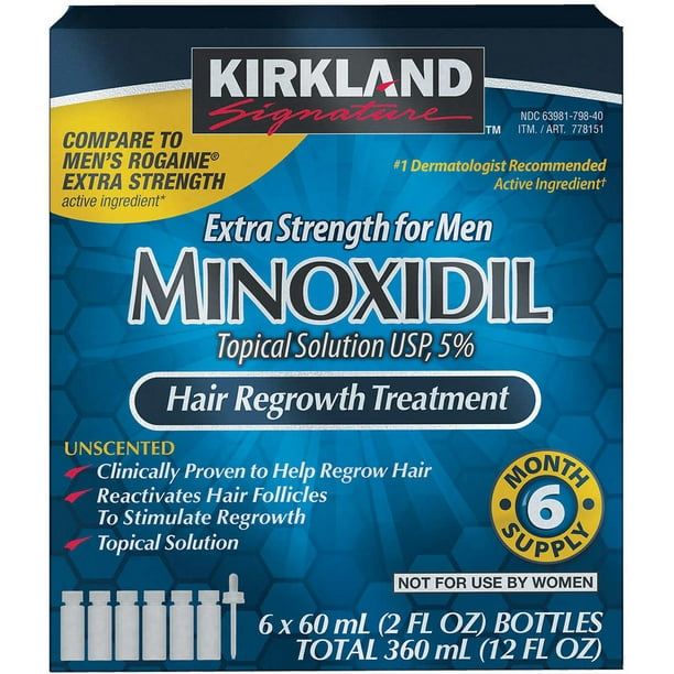 Minoxidil 5 para crecimiento de barba y cabello Kirkland