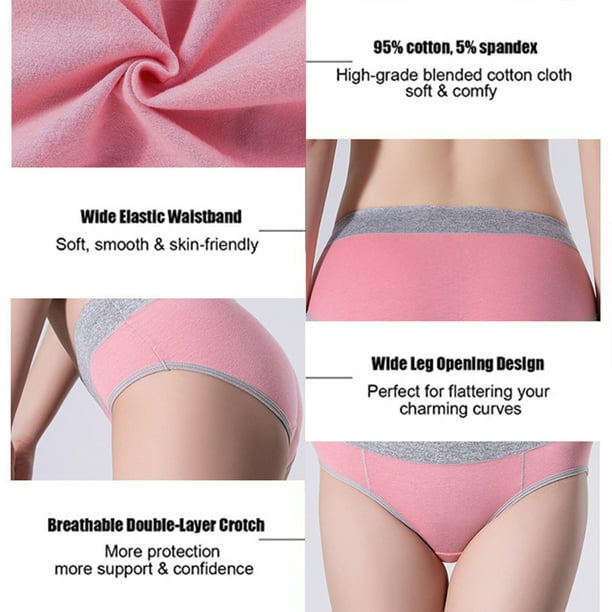 Ropa interior de algodón de cintura alta para mujer, bragas elásticas,  suaves, cobertura completa, paquete de 5