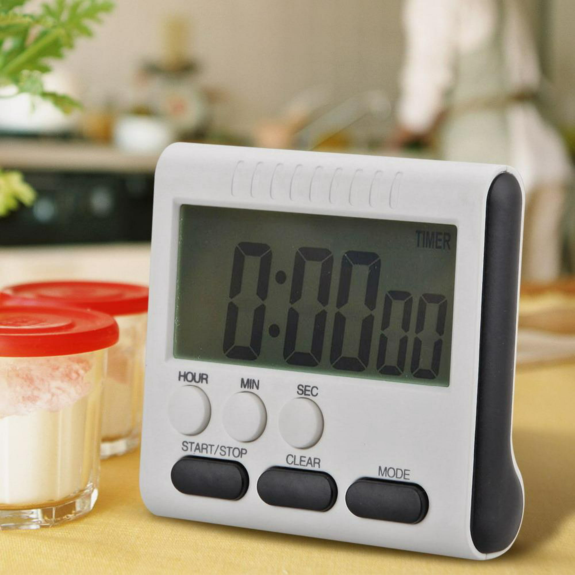 Temporizador Cocina Alarma Digital Reloj LCD Magnético Fuerte Cuenta  Regresiva
