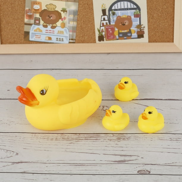 4 juegos de baño de pato amarillo - juguetes de baño de goma - juguetes de  baño - patos divertidos - juguetes flotantes para niños JM