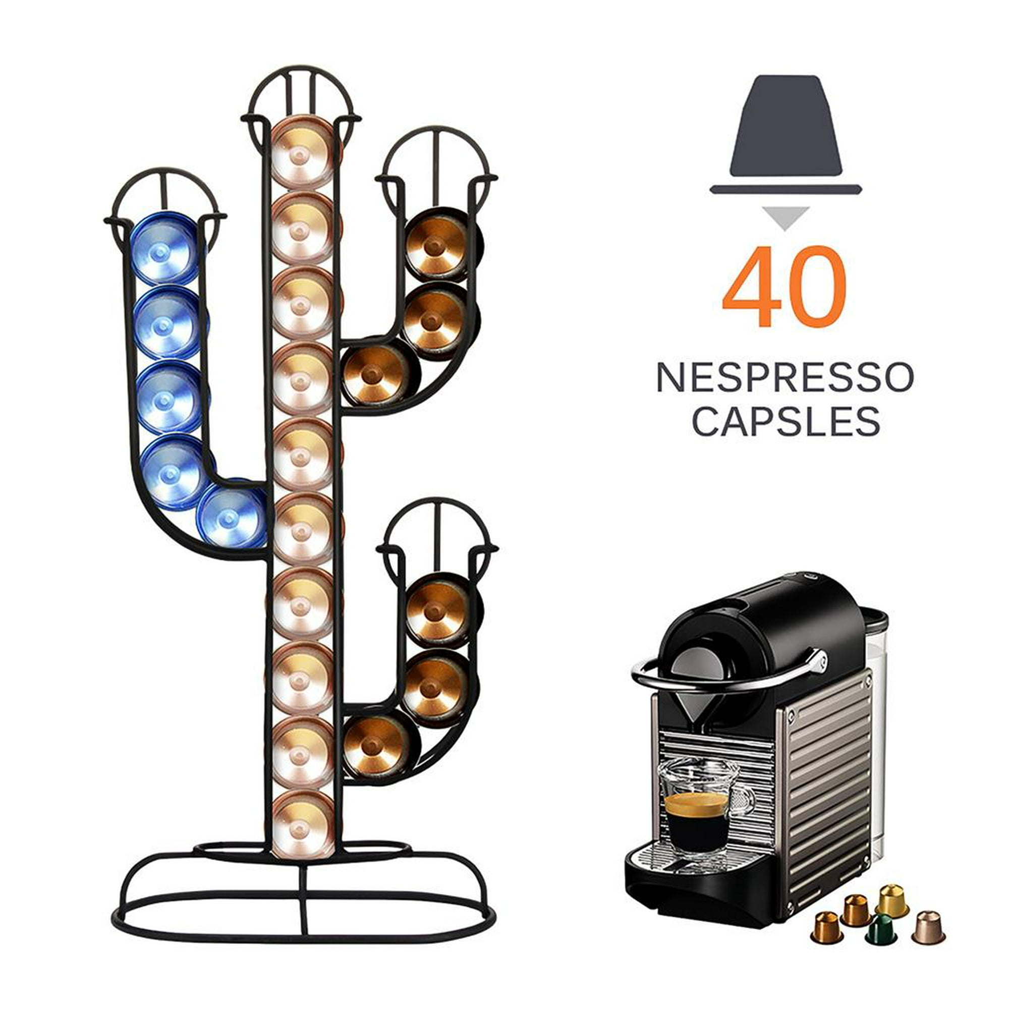 Soporte de pared dispensador de cápsulas Nespresso, Set de 2, Acero  Inoxidable