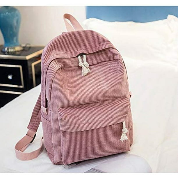 Mochila estilo mochila tela suave mujer, mochila escolar con diseño de pana, mochila a rayas Vhermosa LN-2559-6 Walmart línea