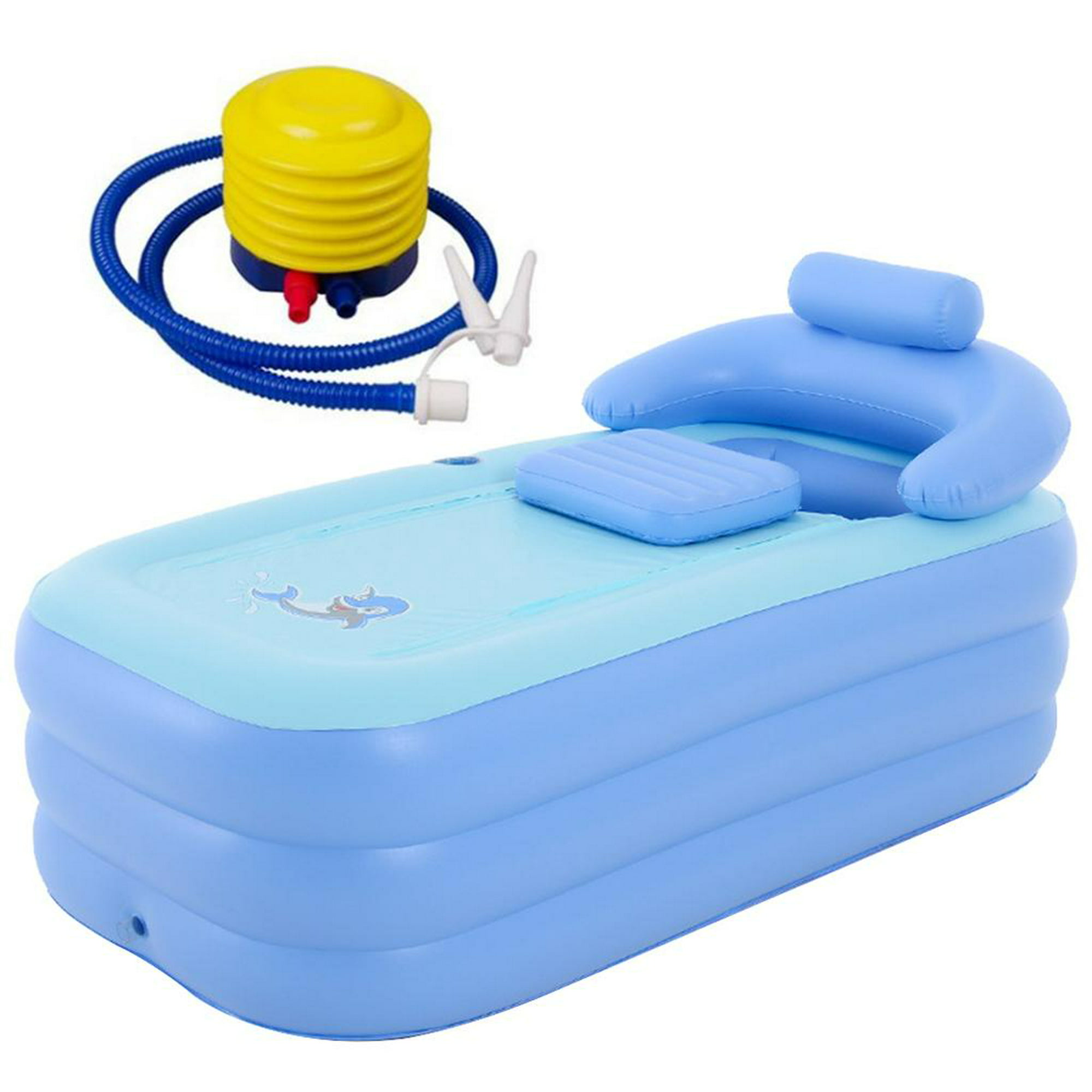 Bañera inflable para bebé, ayuda a la bañera de recién nacidos a niños  pequeños con bomba de aire para viajes (morado, grande)