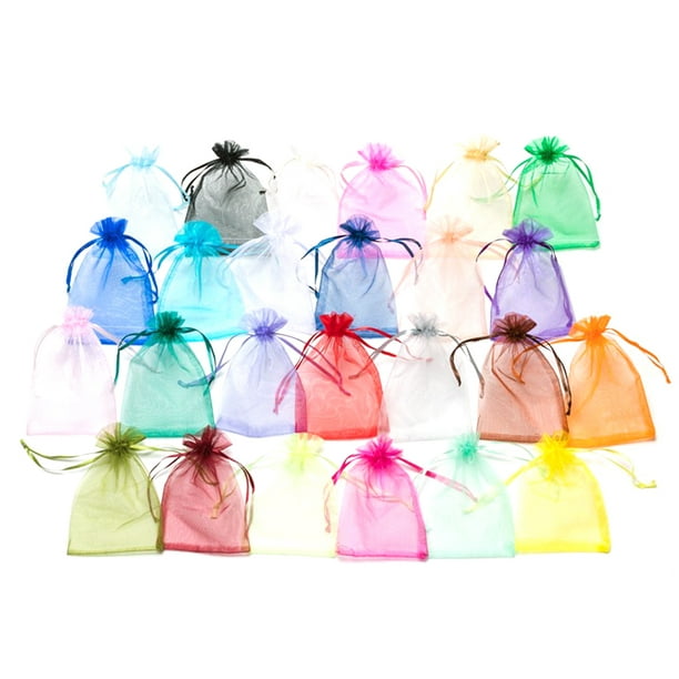 Lautechco 100 bolsas de organza de 8 x 12 pulgadas, bolsas de regalo de  organza de color aleatorio de colores mixtos, bolsas pequeñas de malla con