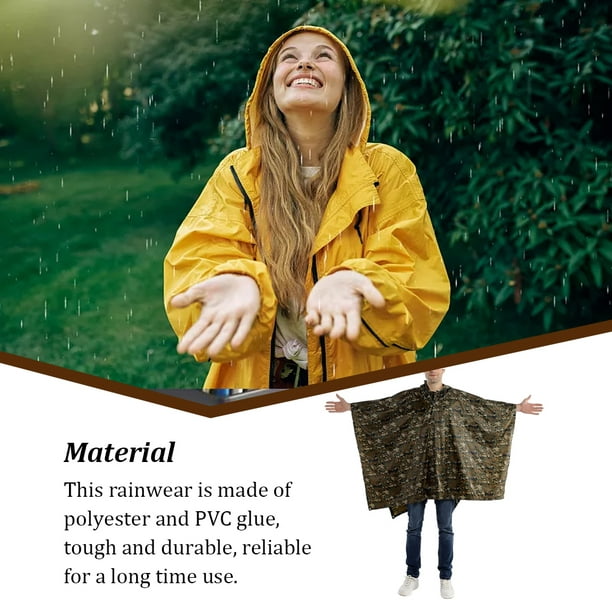  Chubasquero largo impermeable con capucha para mujer, poncho  con para senderismo y ciclismo (color A-02, tamaño: XL) : Ropa, Zapatos y  Joyería
