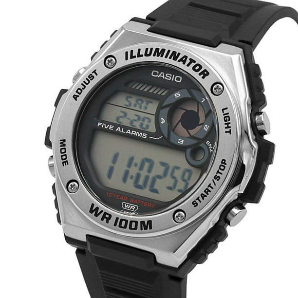 Reloj CASIO MWD-100H-1AVDF Resina/Acero Juvenil Plateado/Negro - Btime