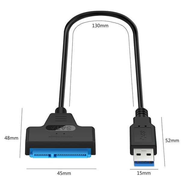 Cable SATA 3, adaptador Sata a USB de 6Gbps para disco duro externo SSD HDD  de 2,5 pulgadas, Cable Sata III de 22 pines, conexión de puerto USB 3,0 JM