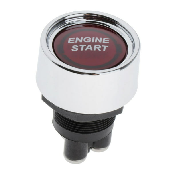 Interruptor de botón de arranque del motor de coche 12V-24V Botón de  arranque de encendido (rojo) Botón de arranque del motor