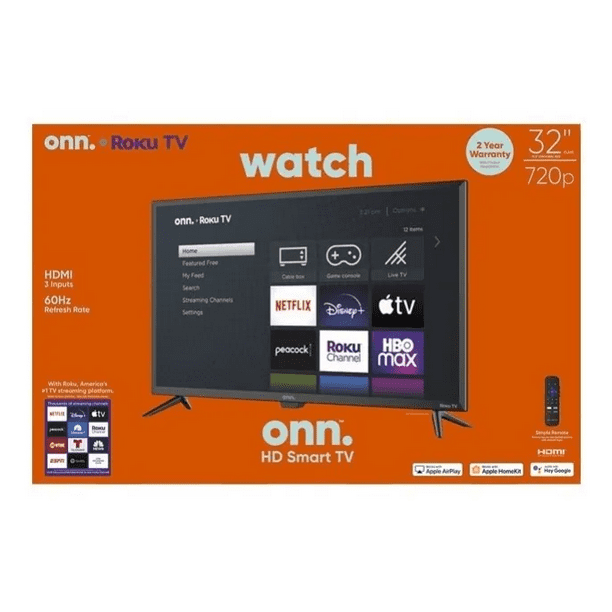 ONN Smart TV HD LED de 32 pulgadas con resolución de 720p, frecuencia de  actualización de 60 Hz, pantalla DLED + soporte de pared gratuito (sin