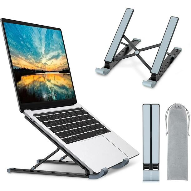 Soporte portátil para laptop, soporte plegable de aluminio, 6 niveles de  altura y ángulo ajustable, soporte para MacBook portátil, soporte universal
