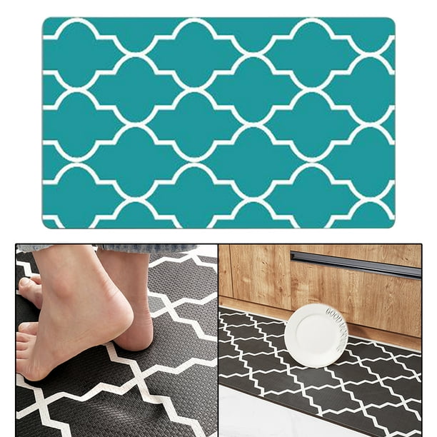 Juego de alfombras de cocina, diseño de azulejos de cerámica con mosaico  colorido estilo turco, tapete de cocina antideslizante y lavable, tapete de