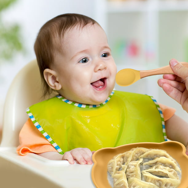 Plato de comedor de silicona con ventosa para bebé, vajilla sin