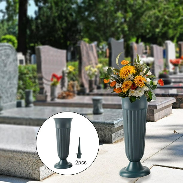 Jarrón de cementerio Flores artificiales Decoración de tumbas